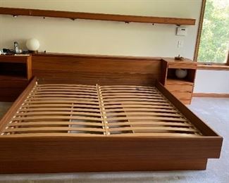 Teak Floating King Bed,