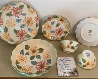 Longaberger “Floral Blooms” Serving Pieces,