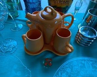 Very Unique Orange Coffee Set,