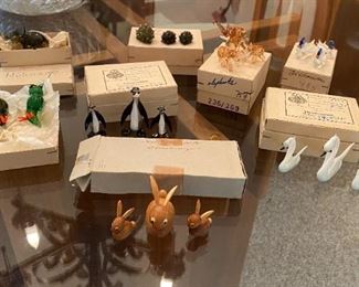 Vintage European Mini Glass Figurine Sets.