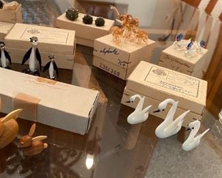 Vintage European Mini Glass Figurine Sets.