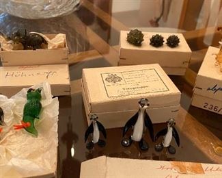 Vintage European Mini Glass Figurine Sets.