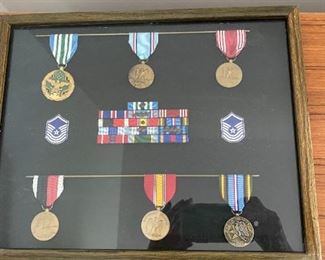 Military Shadow Box & Other Items (patches),