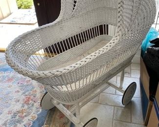 Wicker Baby Carriage