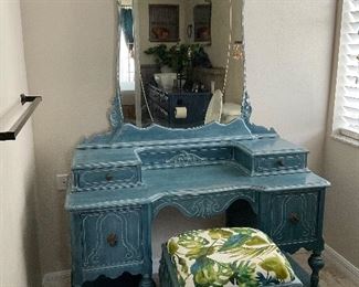 Stunning vanity with stool.