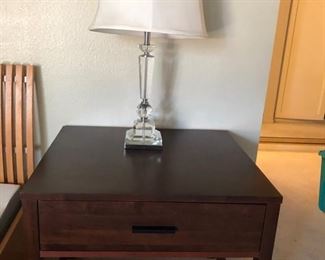 1 of 2 matching glass lamps