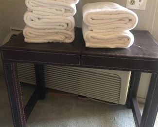 Occasional table; new towels