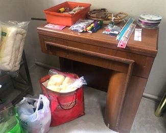 Sewing cabinet (no sewing machine) and sewing notions