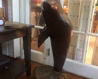 Gorgeous tall Ironwood seal sculpture