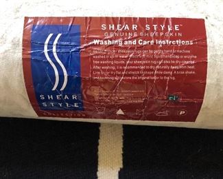 Lambskin rug care label