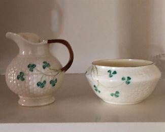 Belleek creamer/sugar