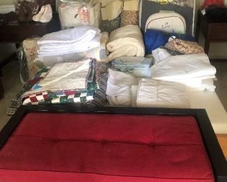 Linens in master bedroom