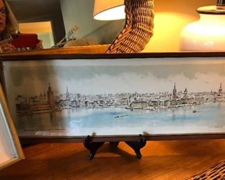 Signed lithograph of Copenhagen