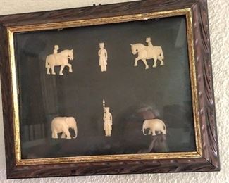 Asian bonebovine/ animals under glass
