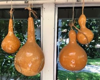Assortment of dried, glazed gourds