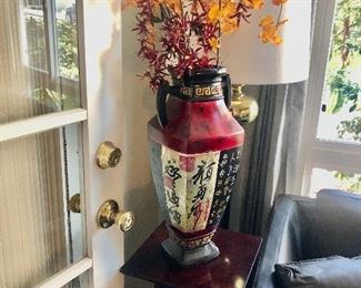 Floral arrangement in Asian vase