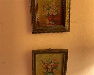 Antique miniature oil paintings