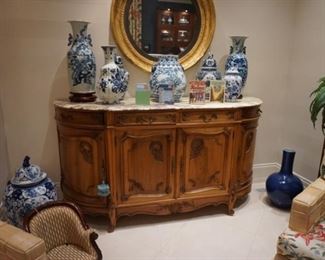 French Marble Top Side Board