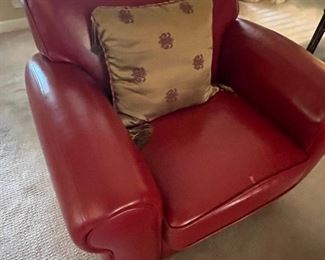 Red leather chair (some wear) $200