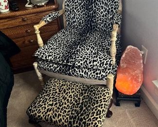 Leopard chair $100    Ottoman $30