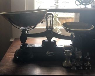 Vintage English Librasco Scale with Brass Bell Weights