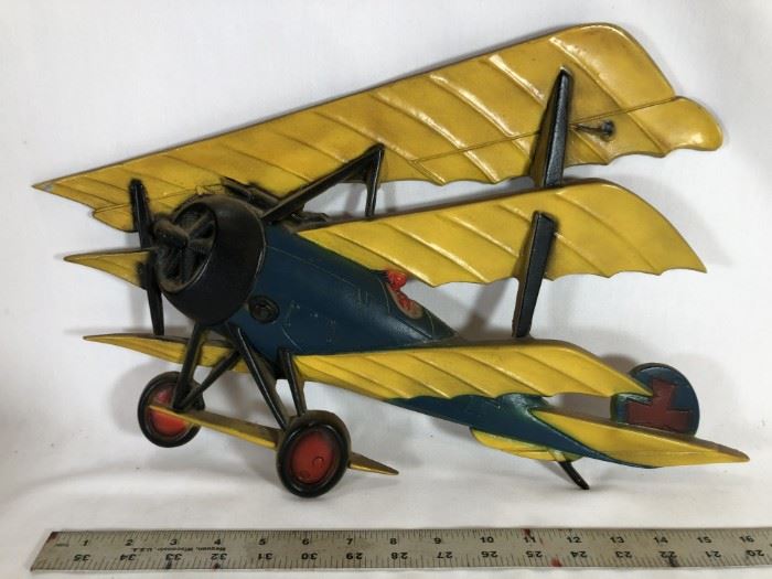 Vintage Sexton Triplane Cast Metal Wall Art