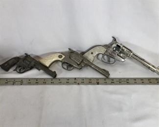 3 Vintage Cap Guns - Smoky Joe, Texan Jr, Fanner 50