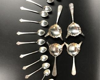 4 Reed & Barton Brandy Warming Spoons & 12 Demitasse Spoons