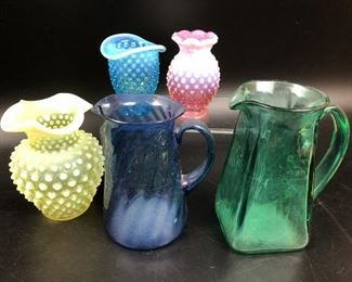 Vintage Hobnail & Other vases/ Pitchers