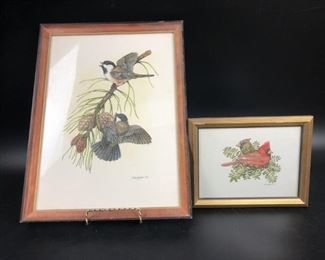 Miles Hopper Original Artwork- Birds Cardinals & Chickadees