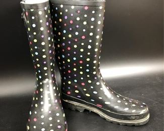 Womens Size 9 Western Chief Ditsy Dots Rain Boots