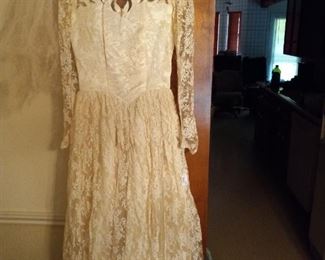 1950 Tea Length Wedding Dress 