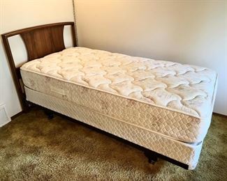 Vintage MCM twin headboard with mattress set. There are two of these!