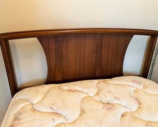 Vintage MCM twin headboard with mattress set. There are two of these!