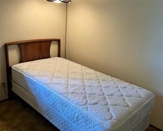 Vintage MCM twin headboard with mattress set. There are two of these!