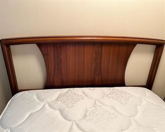Vintage MCM twin headboard with mattress set. There are two of these!
