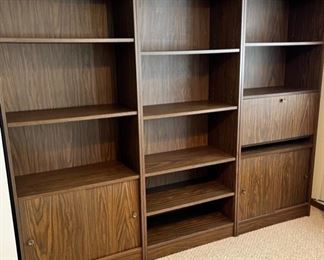Three section storage/display/secretary system