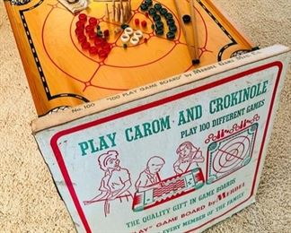 Vintage “100 Play” Game Board by Merdel with original tripod base