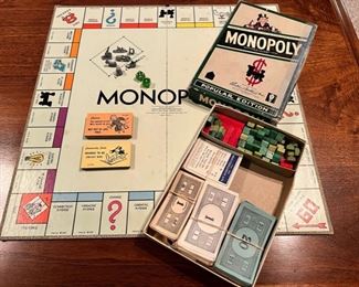 1954 Monopoly Popular Edition with coordinating Monopoly Board