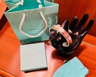 Tiffany & Co. thick sterling silver cuff, size Small