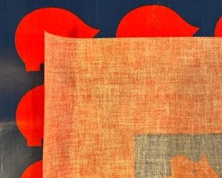 Vintage Scandinavian rubber coated floor rug. 91” Long x 27” Wide