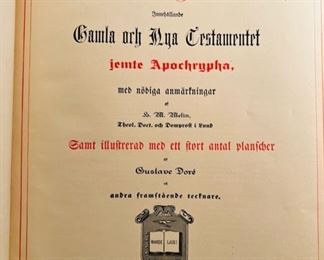 1890 Gustavo Doré & H.M. Melid Swedish Bible with deep embossed calf skin leather binding