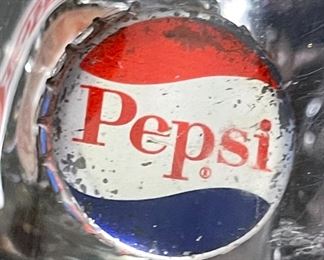 Vintage Pepsi Cola Lucite/Acrylic Encased  Bottle	9 x 3 x 3in	HxWxD
