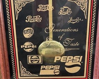 Pepsi Generations of Great Taste Quartz Pendulum Wall Clock	18.5x10.5x2.5in	HxWxD
