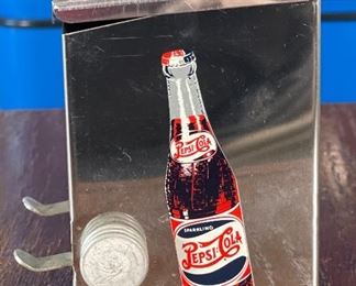 Pepsi Cola TOOTH PICK DISPENSER Vintage DIAL-A-PICK Stainless S-11	4.25x3x3.5in	HxWxD
