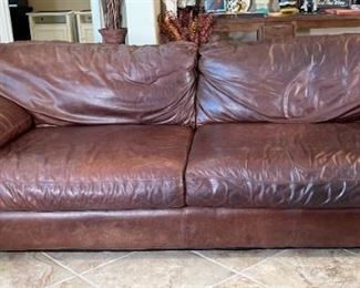 Contemporary Rustic Italian Leather Sofa Couch	34 x 99 x 44in	HxWxD
