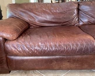 Contemporary Rustic Italian Leather Sofa Couch	34 x 99 x 44in	HxWxD
