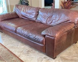 Contemporary Rustic Italian Leather Sofa Couch	34 x 99 x 44in	HxWxD
