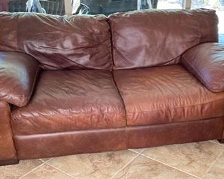 Contemporary Rustic Italian Leather Loveseat Sofa Couch	34 x 74 x 44in	HxWxD
