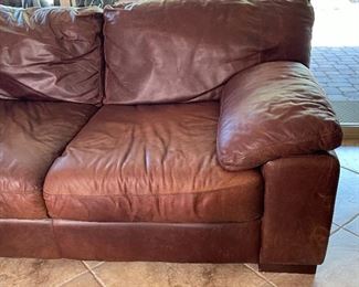 Contemporary Rustic Italian Leather Loveseat Sofa Couch	34 x 74 x 44in	HxWxD
